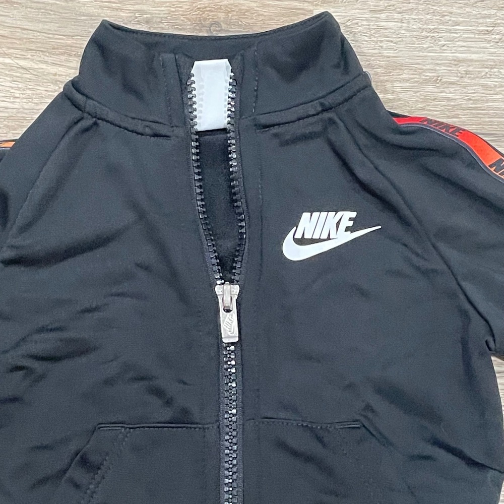 Nike Toddler Track Jacket Black Full Zip Multicolor Tape Logo 18M‎ - Picture 2 of 9